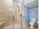 Bathroom features an enclosed glass shower and a toilet for modern convenience and hygiene at 5032 Coral Reef Dr, Johns Island, SC 29455