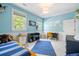 Bright blue bedroom with playful decor, lots of light, and whimsical charm at 5032 Coral Reef Dr, Johns Island, SC 29455