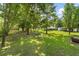 A large backyard with mature trees providing shade and privacy to this charming property at 617 Willdrew Ln, Moncks Corner, SC 29461