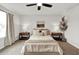 A well-lit main bedroom offers comfort and style with neutral tones and stylish decor elements at 716 Mcroy St, Moncks Corner, SC 29461