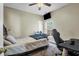 Bedroom with bed, desk, chair, and ceiling fan. Perfect for gaming or just hanging out at 7302 Sanderling Ct, Hanahan, SC 29410