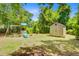 Lush backyard featuring playset, storage shed, and ample green space at 734 Fort Sumter Dr, Charleston, SC 29412