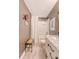 Cozy bathroom with a single vanity, tub with shower, and neutral wall colors at 803 Burnett Dr, Charleston, SC 29412