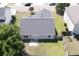 Aerial view showcases the home's backyard, landscaping, patio, fence, and roofing at 115 Hyrne Dr, Goose Creek, SC 29445