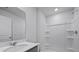 Modern bathroom featuring a sleek sink, a stylish mirror, and a shower at 119 Mims Academy Dr, Harleyville, SC 29448