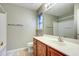 Bathroom featuring a single vanity, mirror, tub shower, and toilet at 1201 Pine Bluff Dr, Summerville, SC 29483