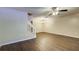 Living room featuring hardwood floors, ceiling fan, and staircase at 1201 Pine Bluff Dr, Summerville, SC 29483