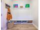 Well-organized mud room with built-in storage and hooks, ideal for keeping belongings tidy at 1495 Keshi Pearl Dr, Mount Pleasant, SC 29466