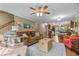 Comfortable living room featuring a fireplace and direct access to the kitchen at 1583 Southwick Dr, Johns Island, SC 29455