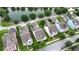 Lovely aerial view of a neighborhood with pond access and manicured green spaces at 1870 Gammon St, Charleston, SC 29414