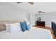 A view of the bedroom shows closet space and hardwood floors at 2 Francis St # I, Charleston, SC 29403