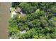 An aerial view shows lush trees covering the property at 2180 Wappoo Hall Rd, Charleston, SC 29412