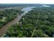 An aerial view of the river and homes at 2180 Wappoo Hall Rd, Charleston, SC 29412
