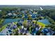 Stunning aerial view of a waterfront community with beautiful homes and lush landscaping at 2206 Magnolia Meadows Dr, Mount Pleasant, SC 29464