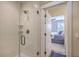 Glass shower with white subway tile at 2269 Hartfords Bluff Cir, Mount Pleasant, SC 29466