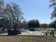 View of a skatepark with ramps and rails, surrounded by green space and trees on a sunny day at 31 Wedgepark Rd, Charleston, SC 29407