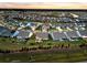 This aerial shot displays a community of homes, landscaping, and a pond nearby at 467 Hidden Meadow Ln, Summerville, SC 29486
