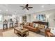 Spacious open-concept living room seamlessly connected to the kitchen area at 525 Scholar Way, Summerville, SC 29486