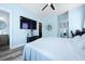Spacious main bedroom with a large TV, walk-in closet, and en-suite bathroom at 101 Barberry St, Summerville, SC 29483