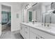 Bright bathroom featuring double vanity, marble countertops, and sleek fixtures for a modern, luxurious feel at 110 Bloomfield St, Summerville, SC 29486