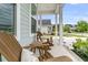 Cozy front porch featuring rocking chairs and side table, overlooking a well-maintained street at 110 Bloomfield St, Summerville, SC 29486