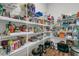 Walk-in pantry with abundant shelving for organized storage of food items and kitchen essentials at 110 Bloomfield St, Summerville, SC 29486