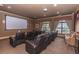Luxurious movie theater room with comfortable seating, a large screen, and elegant decor for an immersive entertainment experience at 1319 Basildon Rd, Mount Pleasant, SC 29466