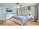 Serene main bedroom boasts hardwood floors, natural light, and neutral color palette at 1350 Mosstree Rd, North Charleston, SC 29405