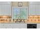 The kitchen features white cabinets, granite countertops, tile backsplash, and a stainless steel sink at 204 Bellerive Ln, Summerville, SC 29483