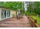 View of a back deck with outdoor seating and a view of the lush backyard landscape at 204 Pete Ewers Dr, Summerville, SC 29483