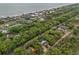 Sweeping aerial view of coastal homes nestled among lush greenery with ocean view, offering a serene and picturesque setting at 209 Jungle Rd, Edisto Beach, SC 29438