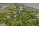 Aerial view of coastal neighborhood with marsh, ocean, and lush greenery at 209 Jungle Rd, Edisto Beach, SC 29438