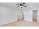 Bright bedroom with ceiling fan features connections to the bathroom and walk-in closet at 2135 Clayton St, Charleston, SC 29414