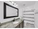 Bathroom with a large vanity, updated fixtures, and walk-in shower at 3061 Penny Ln, Johns Island, SC 29455