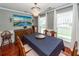 Dining room with wainscoting, hardwood floors, chandelier, and large windows at 3092 Morningdale Dr, Mount Pleasant, SC 29466
