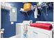 Functional laundry room with washer, dryer, and ample storage shelves at 3203 Moonlight Dr, Charleston, SC 29414