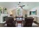 Bright living room with vaulted ceiling, fireplace, ceiling fan, and ample natural light at 332 Clayton Dr, Charleston, SC 29414