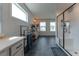 Spacious bathroom featuring double vanity, glass shower, and plenty of natural light at 447 Navona Dr, Summerville, SC 29486
