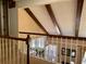 A view from the foyer highlighting the wooden beams and natural light at 7 Lavington Rd, Charleston, SC 29407
