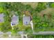Aerial view of two homes with mature landscaping, driveways, and easy street access showcases property layout at 727 Hodge Rd, Summerville, SC 29483