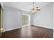 Bedroom with a fan and sliding glass doors at 7813 Sandida Ct, North Charleston, SC 29418