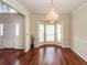 Dining room featuring a chandelier and hardwood floors at 8522 Long Meadow Dr, Charleston, SC 29420