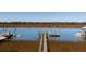 Picturesque dock extending into calm blue waters, surrounded by natural reeds and offering boat access at 905 Palm Blvd, Isle of Palms, SC 29451
