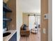 Cozy living room featuring a comfortable couch and stylish sliding barn door at 95 Gordon St, Charleston, SC 29403