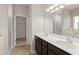 Bathroom featuring double sink vanity and a separate shower at 9711 Tackle St, Ladson, SC 29456