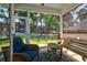 Cozy screened porch with ample seating and backyard view, ideal for relaxing and enjoying nature at 1076 Hatfield St, North Charleston, SC 29405