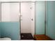 Modern shower stall with white tiled walls and hexagon tiled floors at 1076 Hatfield St, North Charleston, SC 29405