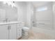 Modern bathroom featuring white cabinets, vanity, toilet, and a bathtub with shower at 113 Alcester Rd, Goose Creek, SC 29445