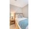 Cozy bedroom featuring a comfortable bed with a light blue throw blanket and a wooden nightstand at 1148 Black Rush Cir, Mount Pleasant, SC 29466