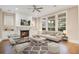 Cozy living room with fireplace, modern furniture, and large windows letting in natural light at 1363 Rivella Dr, Mount Pleasant, SC 29464